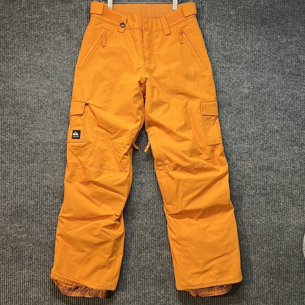 Quicksilver Porter Snow Pants Youth Size L-14 Orange Dryflight 10k Waterproof
